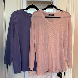 🌸 BloomChic Pink & Purple Cozy Top Bundle — Size 14/16 🌸